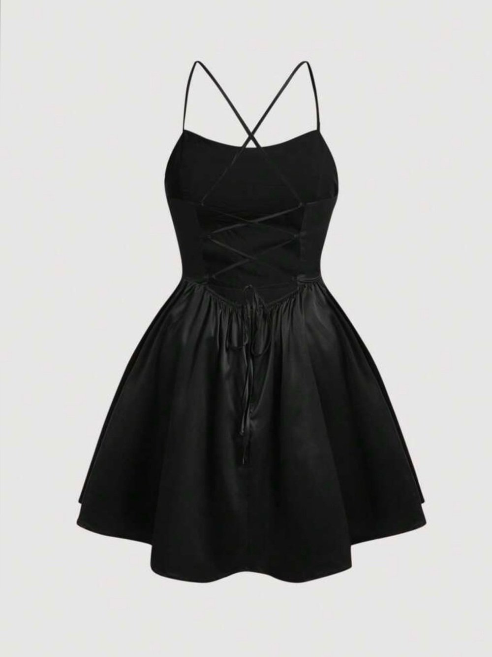 SHEIN Black Dress With Open CrissCross Back